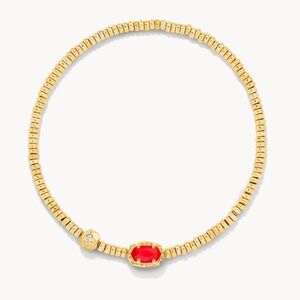 Kendra Scott Emilie Gold Stretch Bracelet Red Illusion